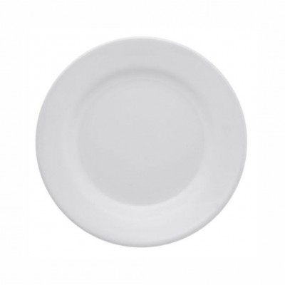 10161 - prato sobremesa 19cm com borda branco cerâmica biona un