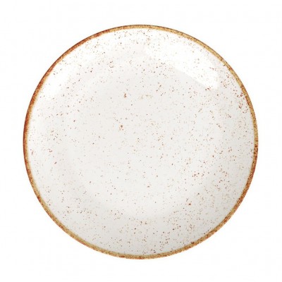 10221 - prato raso 28cm sem borda rústico contorno marrom porcelana Tramontina un