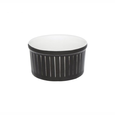 10338 - ramequim 100ml 8 x 4cm branco/preto porcelana Oxford un