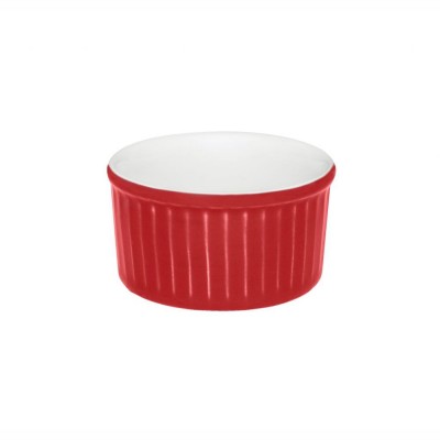 10344 - ramequim 100ml 8 x 4cm branco/vermelho porcelana Oxford un