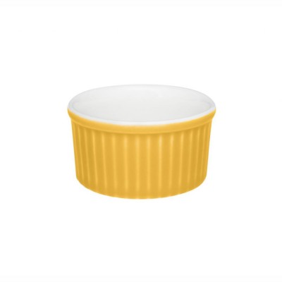 10350 - ramequim 100ml 8 x 4cm branco/amarelo porcelana Oxford un