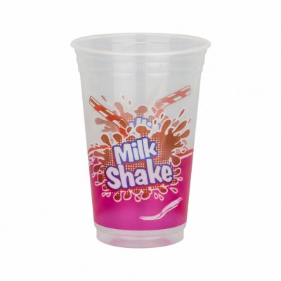 10877 - copo descartável 550ml impresso Milk Shake cpp Copaza 50un