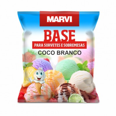 10963 - base em pó P/sorvete coco branco Marvi 1kg