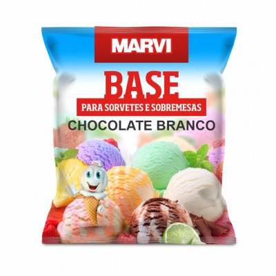 10964 - base em pó P/sorvete chocolate branco Marvi 1kg
