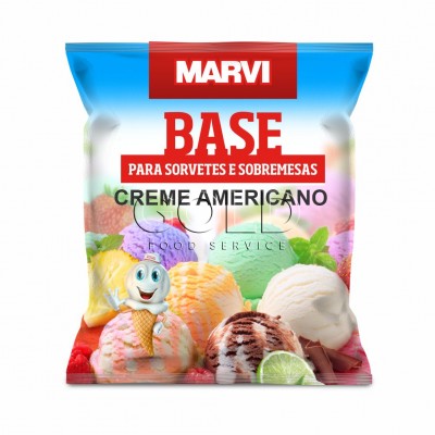 10966 - base em pó P/sorvete creme americano Marvi 1kg