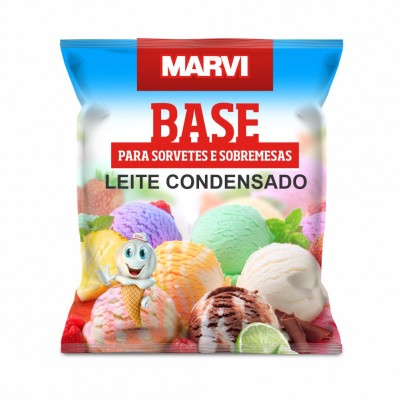 10967 - base em pó P/sorvete leite condensado Marvi 1kg