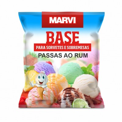 10970 - base em pó P/sorvete passas ao rum Marvi 1kg