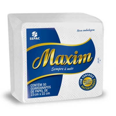 11146 - guardanapo branco Maxim 23 x 22cm 50un