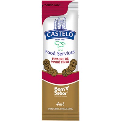 11312 - sachê vinagre vinho tinto 200 x 4ml Castelo Bom Sabor