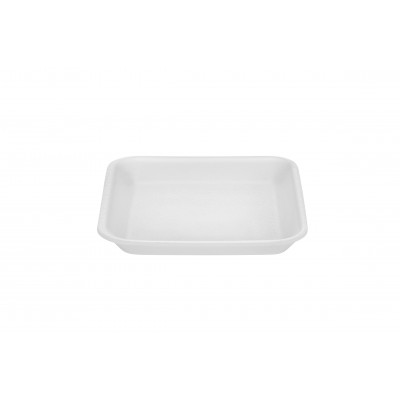 11416 - bandeja isopor 01 branca rasa Bom Apetite 100un 15 x 15 x 1,8cm br01