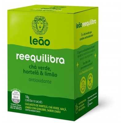 11500 - chá verde, hortelã e limão Leão reequilibra 10 envelopes