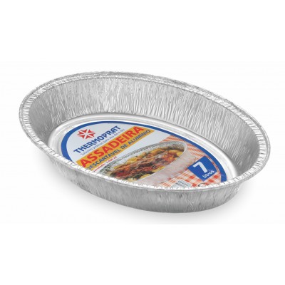 11559 - assadeira alumínio 7lt oval Thermoprat 58 x 37cm