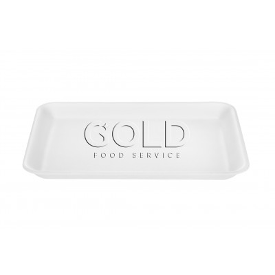 11602 - bandeja isopor 03 branca rasa Bom Apetite 100un 23,5 x 18 x 1,5cm br03