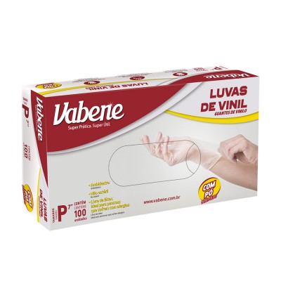 11980 - luva vinil com pó pequena Vabene 100un