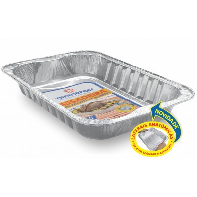 12157 - assadeira alumínio 8,5L retangular Thermoprat 52 x 36cm