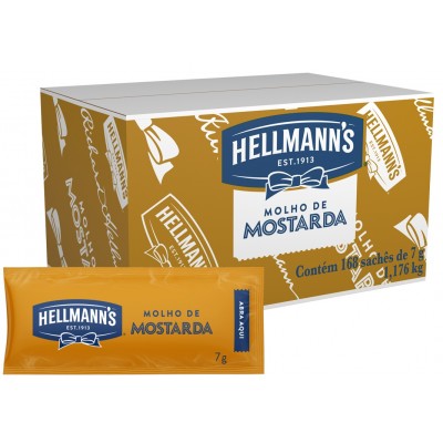 12184 - sachê mostarda amarela Hellmann's 168 x 7g