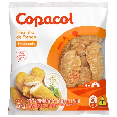 12417 - Frango - filézinho temperado empanado Copacol 1,5kg