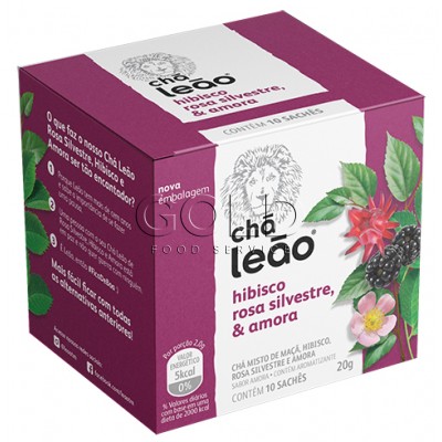 12513 - chá hibisco, Rosa silvestre e amora Leão 10 envelopes