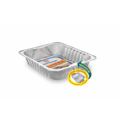 12790 - assadeira alumínio 3,75lt retangular Thermoprat 34 x 28cm