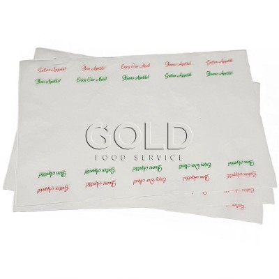 13292 - folha P/fundo de bandeja com impressão 25 x 35cm 500un - toalha Bom Apetite