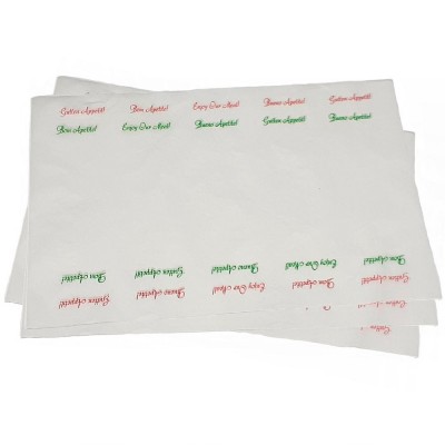 13292 - folha P/fundo de bandeja com impressão 25 x 35cm 500un - toalha Bom Apetite