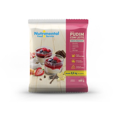 13302 - pudim com leite chocolate Nutrimental 520g rende 44 porções de 80ml