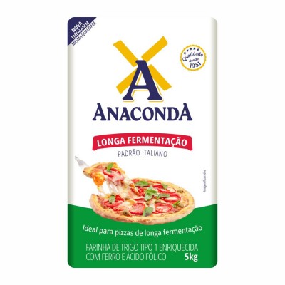 13436 - Farinha de trigo 5kg P/pizza padrão italiano longa fermentação Anaconda