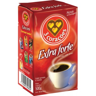 13454 - café extra forte 500g 3 Corações vácuo