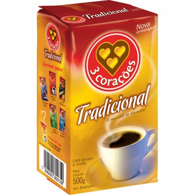 13486 - café tradicional 500g 3 Corações vácuo