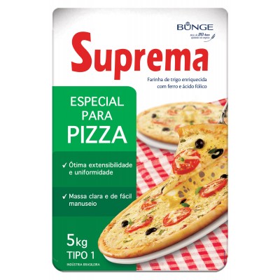 13773 - Farinha de trigo 5kg P/pizza Suprema Bunge