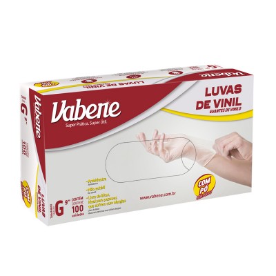 13806 - luva vinil com pó grande Vabene 100un