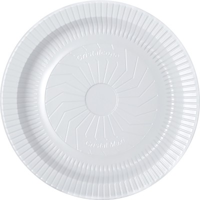 14262 - prato descartável raso branco 18cm Cristalcopo 10un