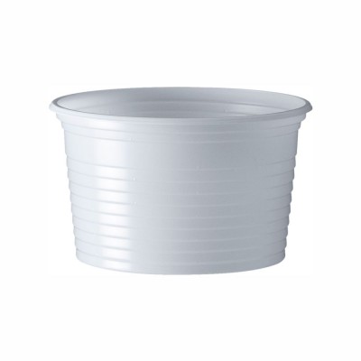 14388 - pote 200ml branco redondo sem tampa PS Cristalcopo 50un (tampa 14390)