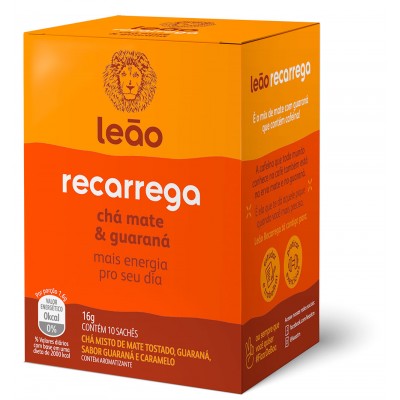 14393 - chá mate e guaraná Leão recarrega 10 envelopes