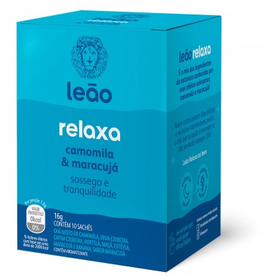 14394 - chá camomila e maracujá Leão relaxa 10 envelopes