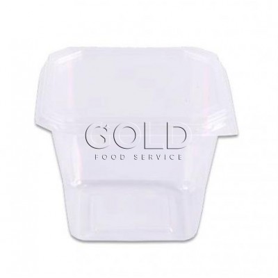 14519 - pote 250ml transparente quadrado com tampa freezer/micro Prafesta 20un