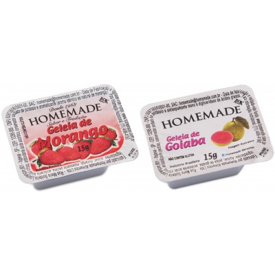 14880 - blister geléia morango e goiaba Homemade 144 x 15g