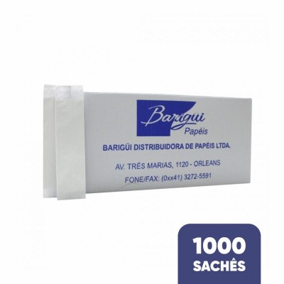 14920 - guardanapo branco embalado Barigüi 21 x 20cm 1.000 sachês de papel c/2un
