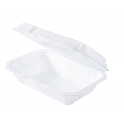 14974 - lancheira isopor tampa articulada 01 Fibraform 100un 23,5 x 16 x 7,5cm HF101