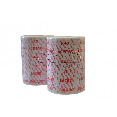 15075 - etiqueta adesiva lacre segurança não aceitar c/o lacre violado 100 x 35mm 500un