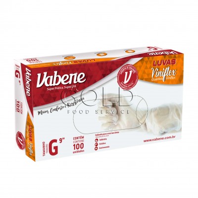 15114 - luva viniflex sem pó grande Vabene 100un