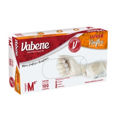 15115 - luva viniflex sem pó média Vabene 100un