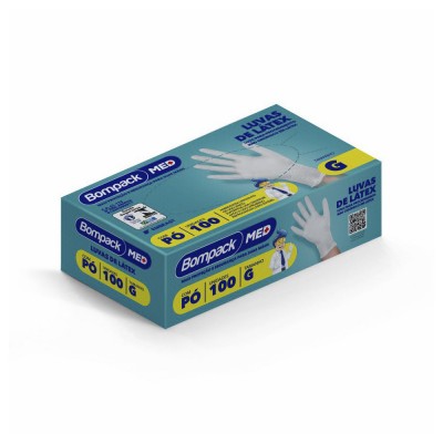 15220 - luva vinil com pó grande Bompack 100un
