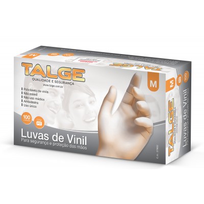 15287 - luva vinil com pó média Talge 100un