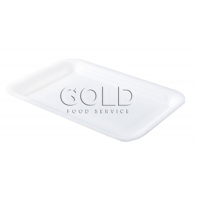 15386 - bandeja isopor 02 branca rasa Fibraform 100un 14,5 x 21 x 1,5cm fr02