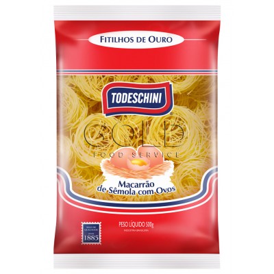 15602 - macarrão (cabelo de anjo) fitilhos de Ouro ovos Todeschini 500g