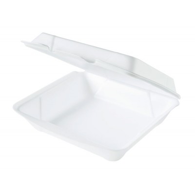 15666 - lancheira isopor tampa articulada 02 Fibraform 100un 25,5 x 23,5 x 9cm HF102