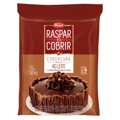16218 - cobertura raspar e cobrir chocolate ao leite barra 5kg Harald