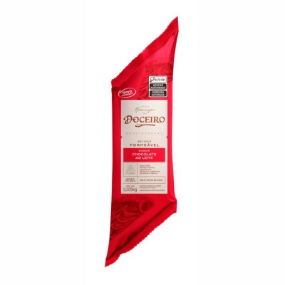 16673 - recheio forneável chocolate ao leite Doceiro bisnaga 1,005kg