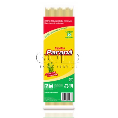 16878 - espeto de bambu Paraná 25cm 50un